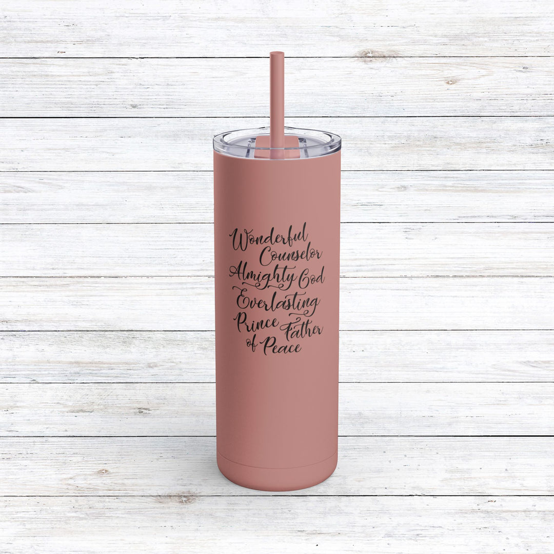 Christian Tumbler Wonderful Counselor Mug Dusty Rose 20oz Matte