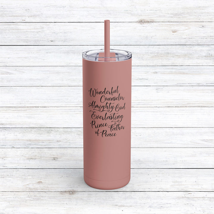 Christian Tumbler Wonderful Counselor Mug Dusty Rose 20oz Matte