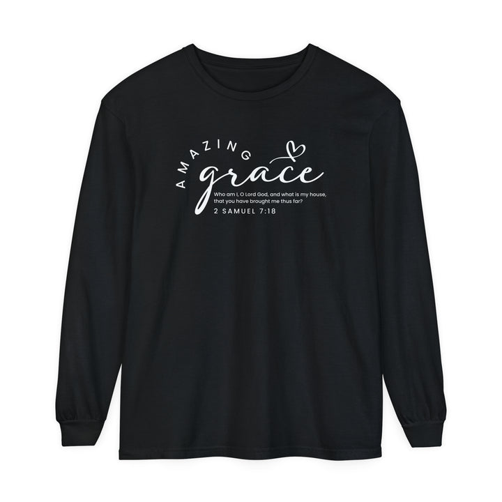 Amazing Grace Heart Long Sleeve Shirt Long-sleeve Black S 