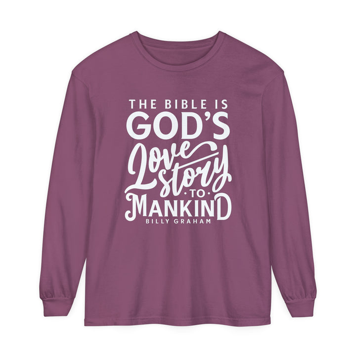 God's Love Story Long Sleeve Shirt Long-sleeve Berry S 