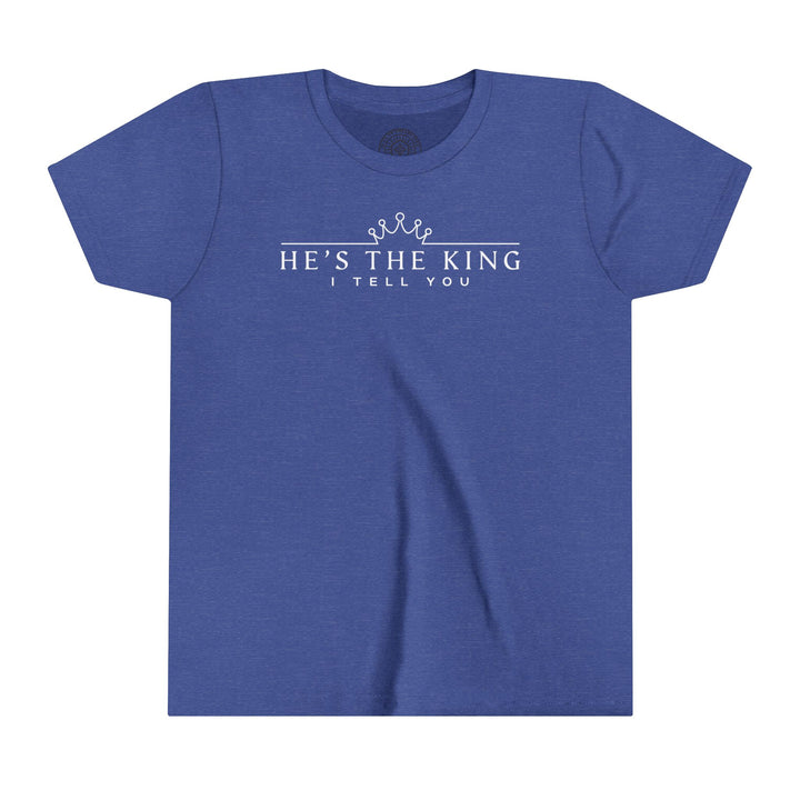 He's The King Youth T-shirt Kids clothes Heather True Royal S 