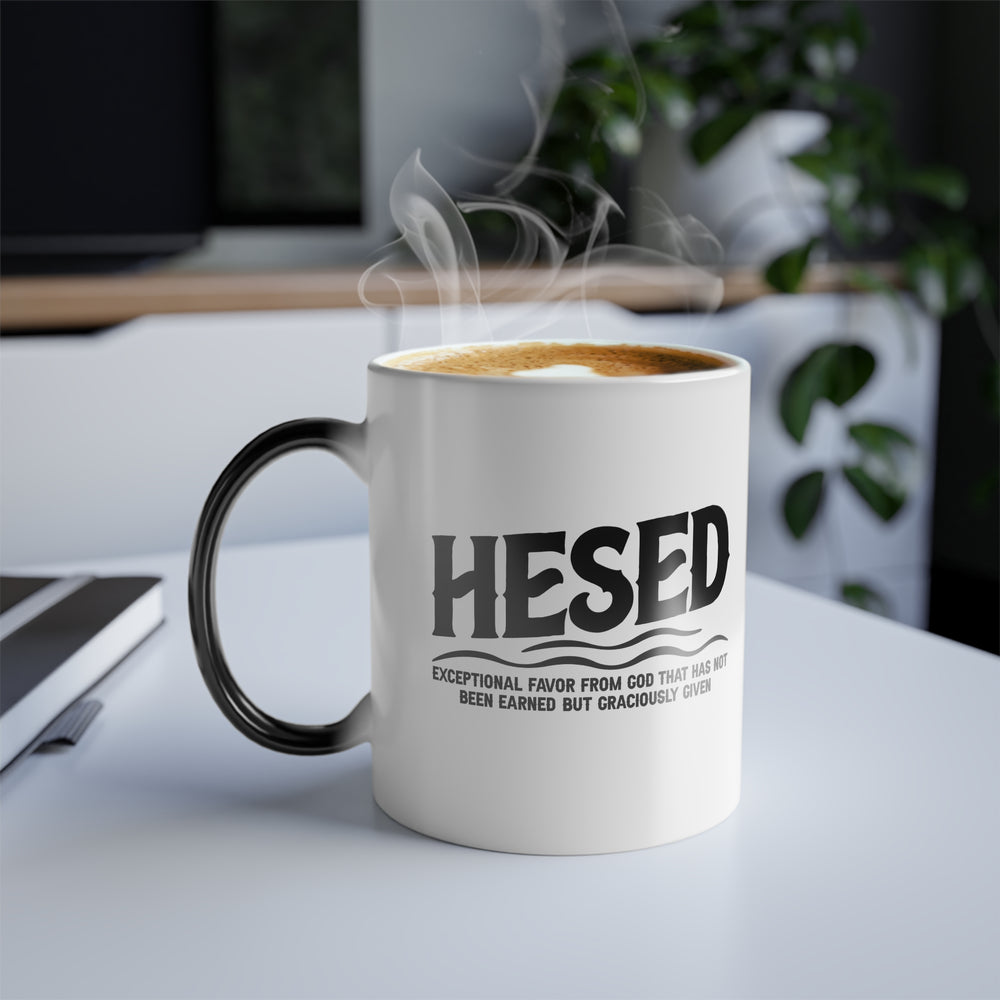 Christian Coffee Mug Hesed Exceptional Favor Color Morphing Mug   