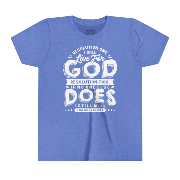 Live For God Youth T-shirt Kids clothes Heather Columbia Blue S 