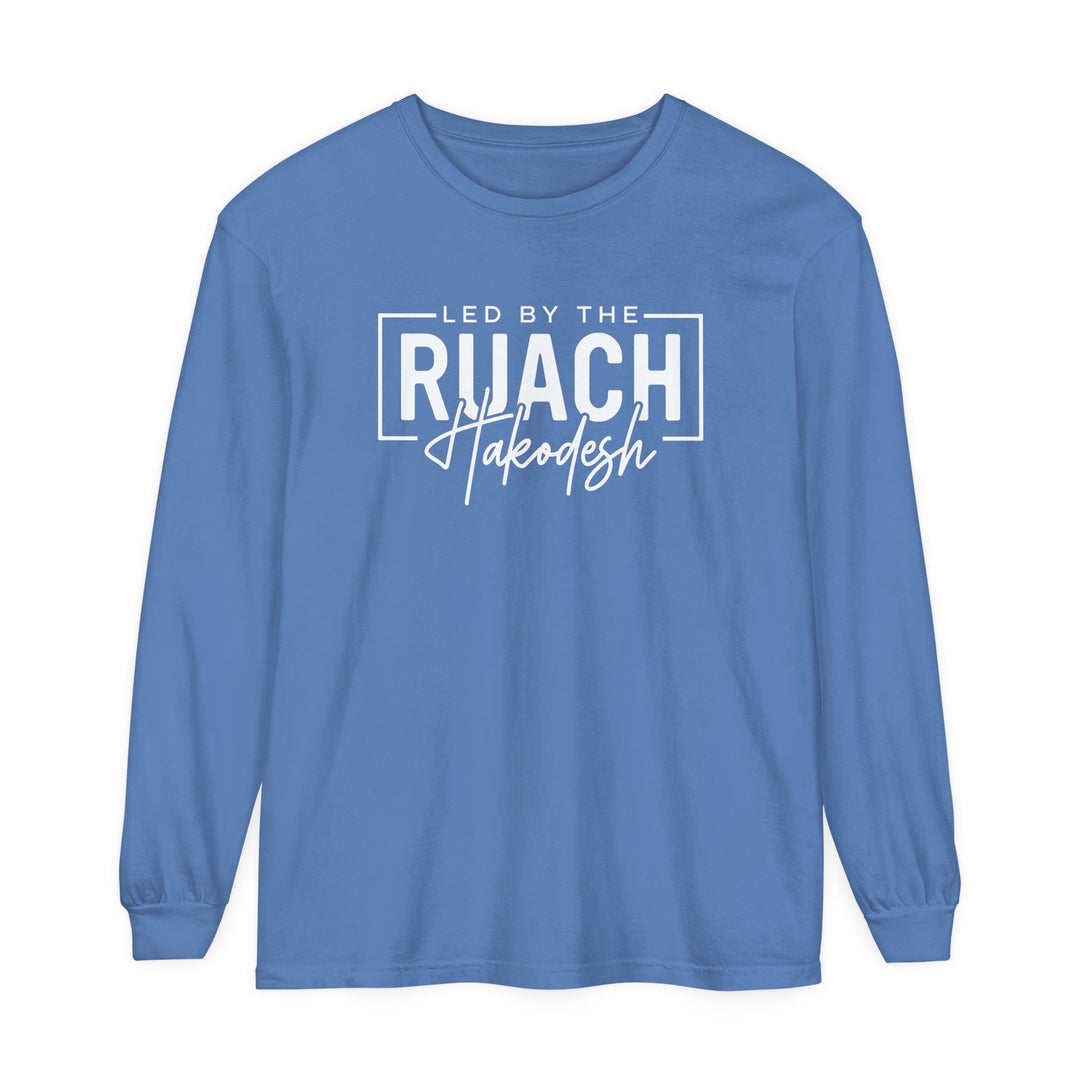 Led By Ruach Hakodesh Long Sleeve Shirt Long-sleeve Flo Blue S 