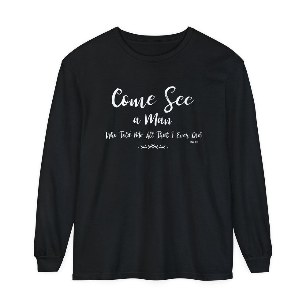 Come See Long Sleeve Shirt Long-sleeve Black S 