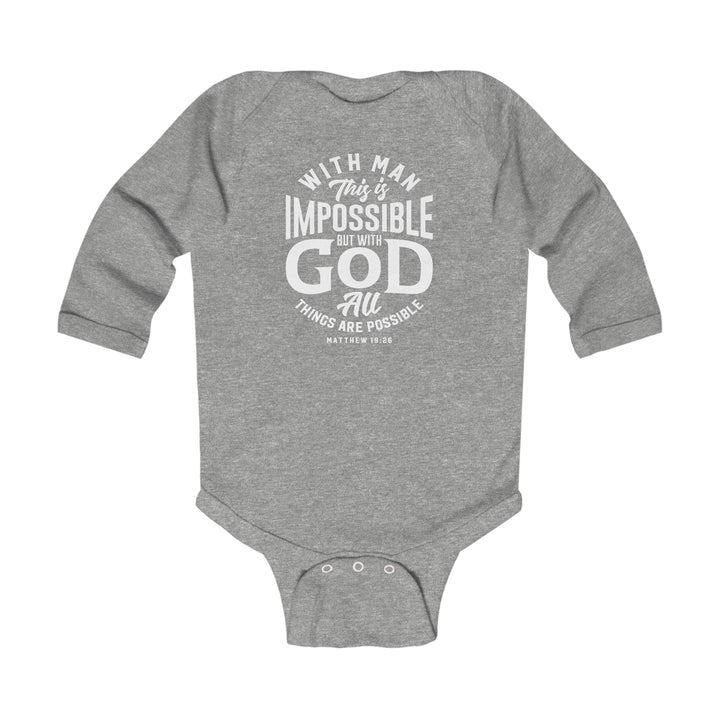 All Things Possible Infant Long Sleeve Bodysuit Kids clothes Heather NB (0-3M) 