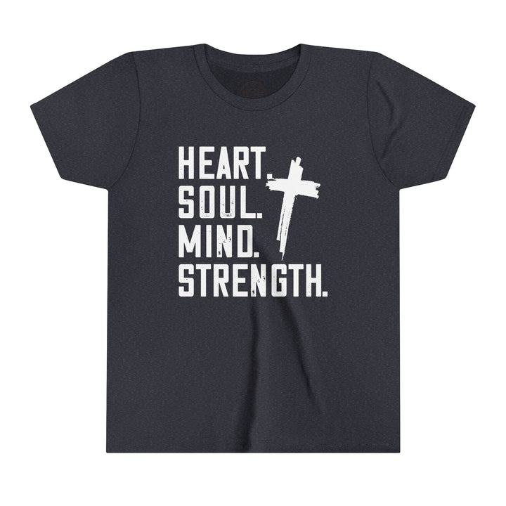 Heart Soul Mind Strength Youth T-shirt Kids clothes Heather Navy S 