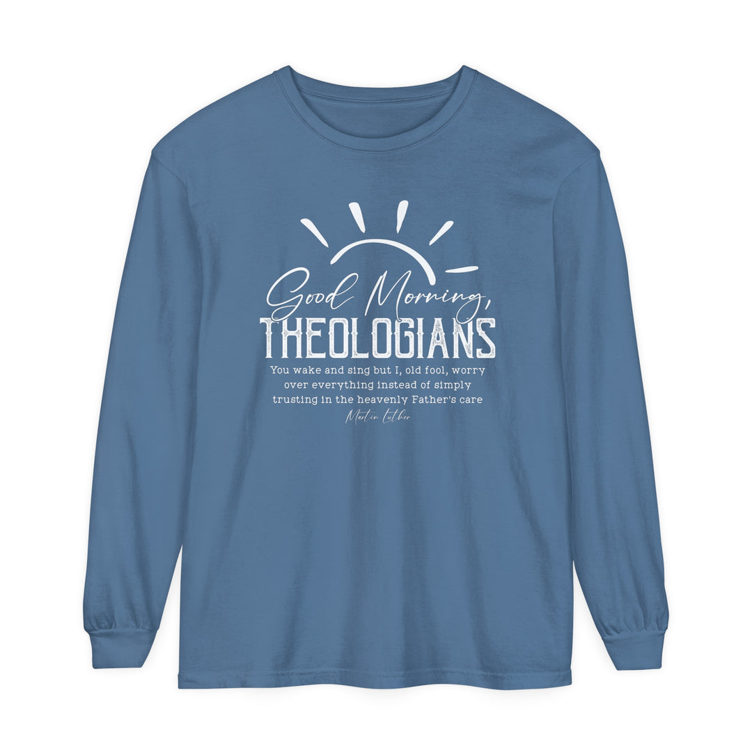 Good Morning Theologians Long Sleeve Shirt Long-sleeve Blue Jean S 