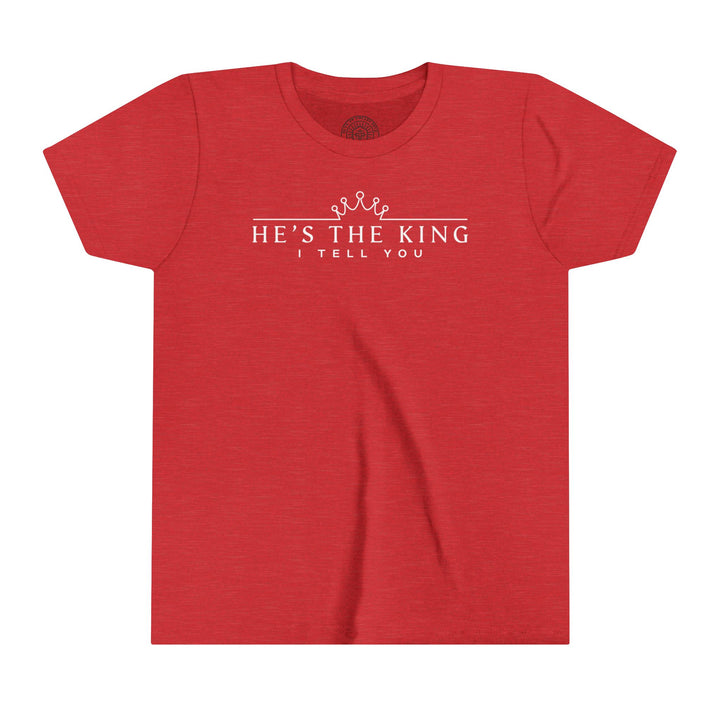 He's The King Youth T-shirt Kids clothes Heather Red S 