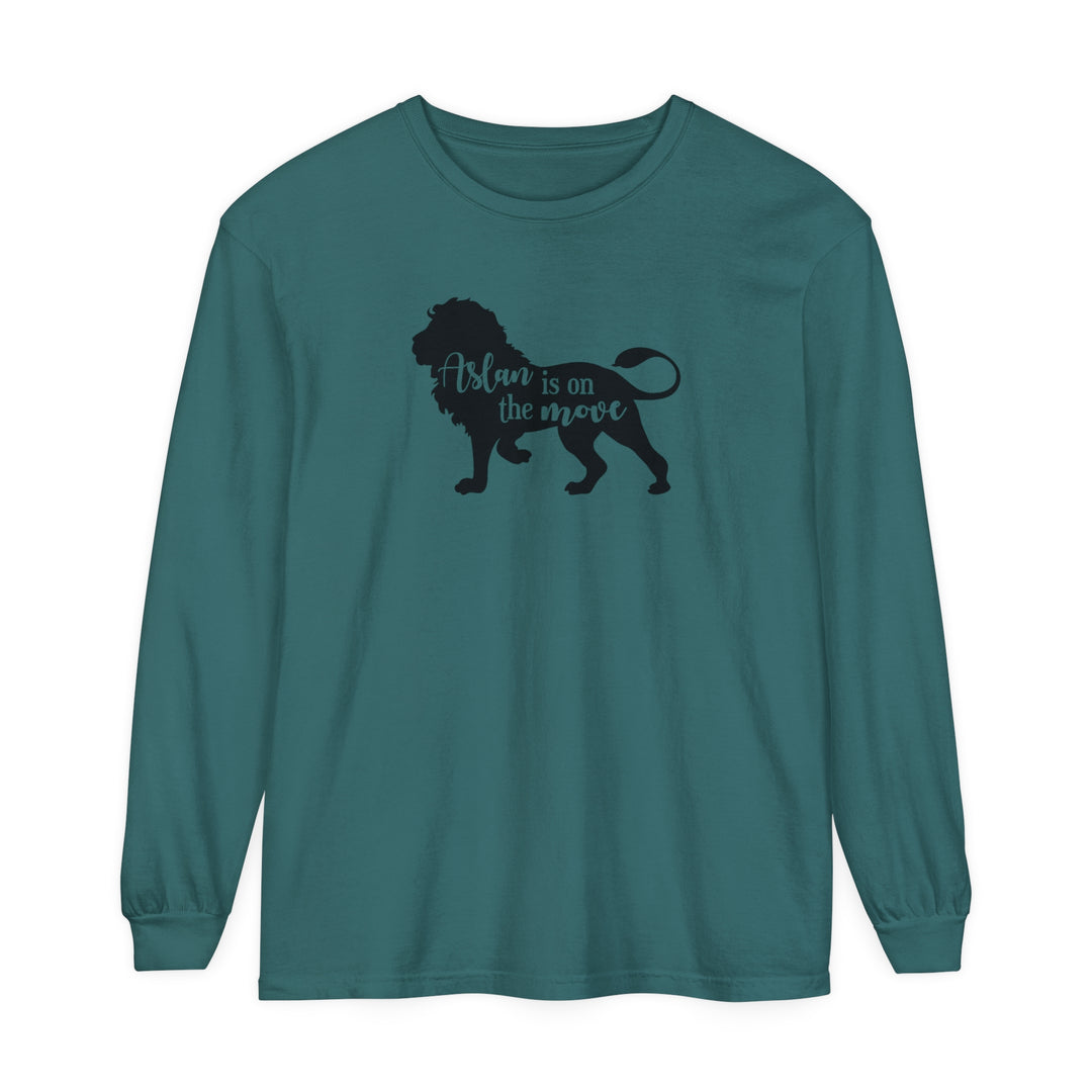 Aslan Is On The Move Long Sleeve Shirt Long-sleeve Blue Spruce S 