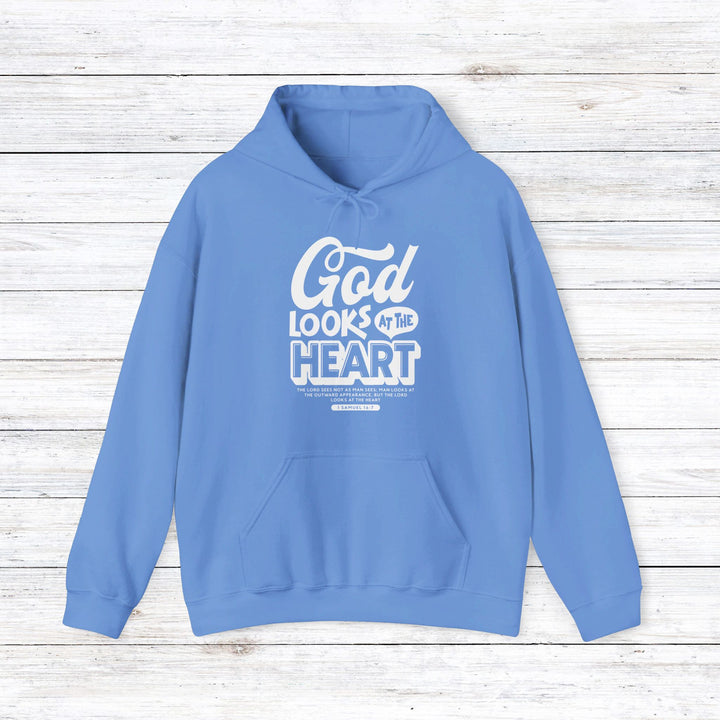 God Looks At Heart Hoodie Hoodie Carolina Blue S 