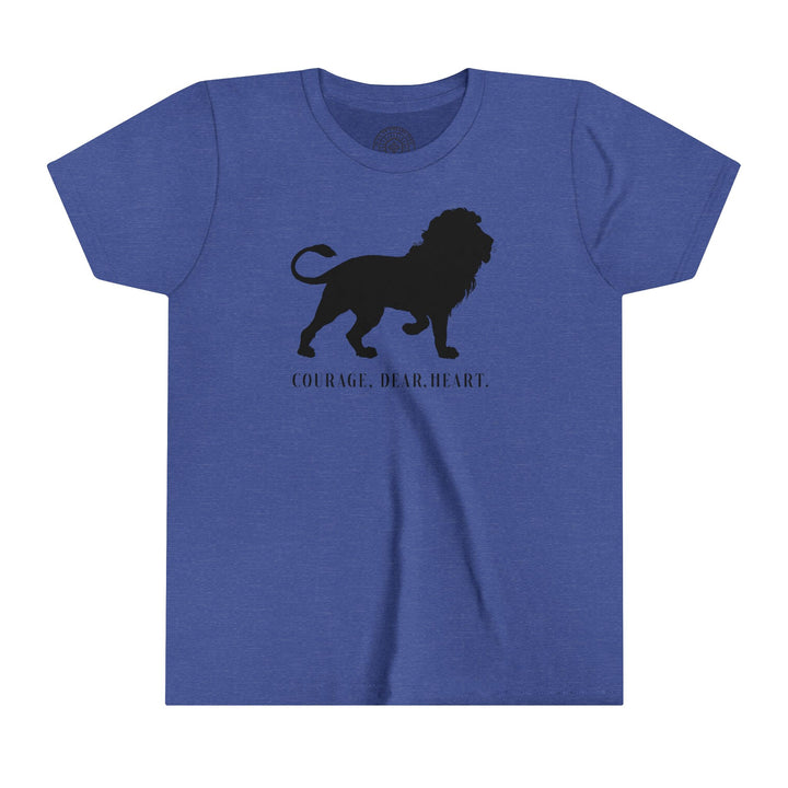 Courage Dear Heart Youth T-shirt Kids clothes Heather True Royal S 