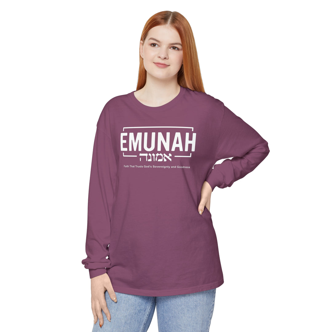 Emunah Faith That Trusts Long Sleeve Shirt Long-sleeve Berry S 