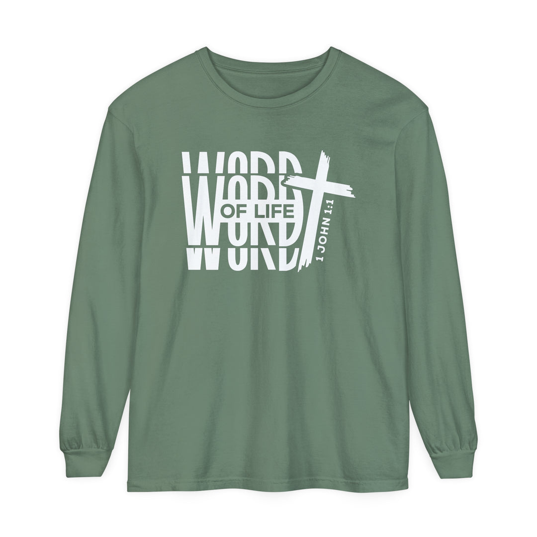 Word of Life Cross Long Sleeve Shirt Long-sleeve Light Green S 