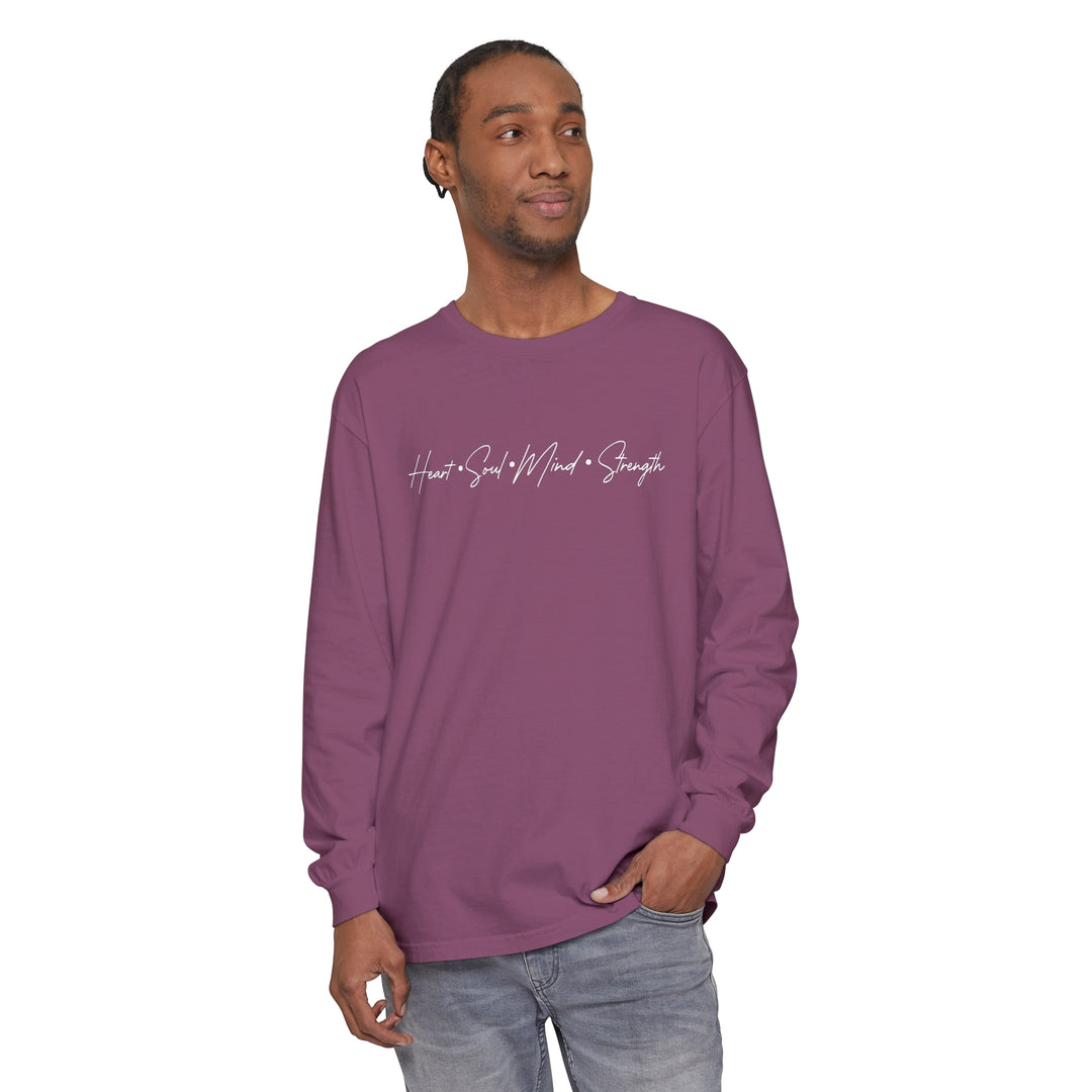 Heart Soul Mind Strength Script Long Sleeve Shirt Long-sleeve   