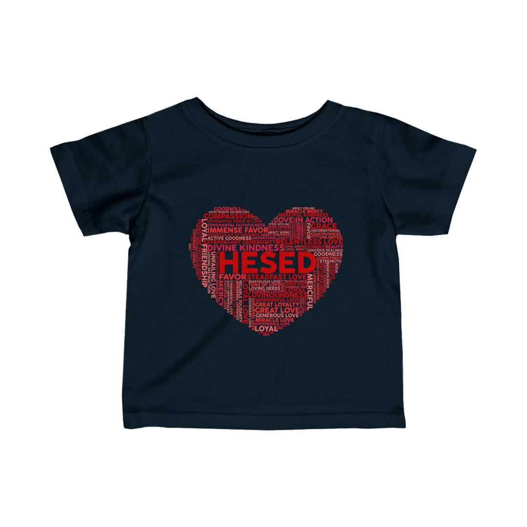 Hesed Heart Cloud Baby Tee Kids clothes Navy 6M 