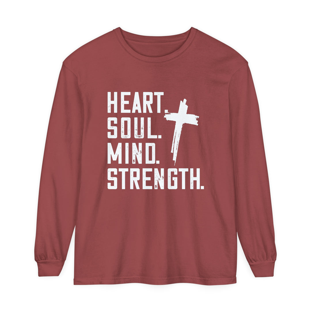 Heart Soul Mind Strength Long Sleeve Shirt Long-sleeve Brick S 