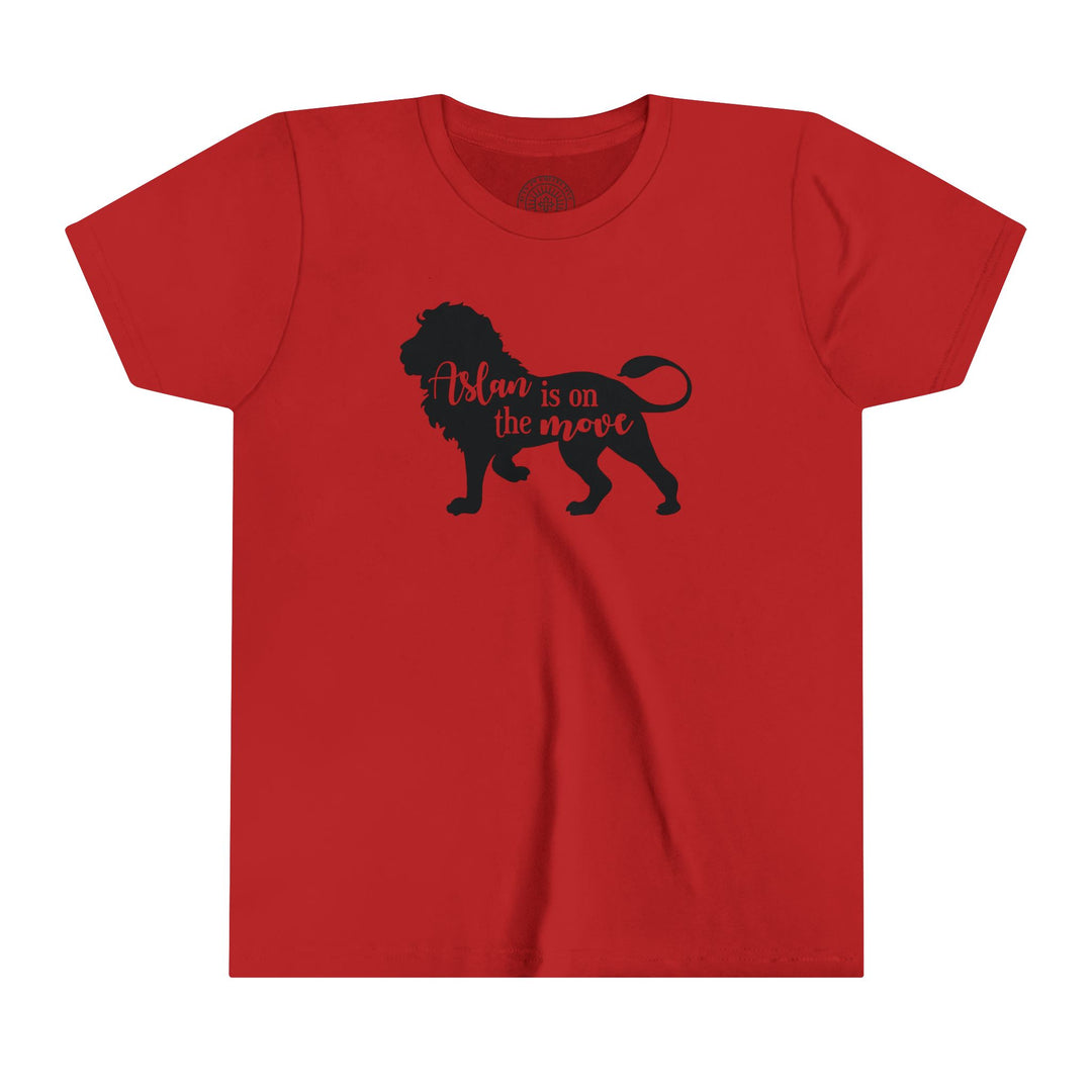 Aslan Is On The Move Youth T-shirt Kids clothes Red S 