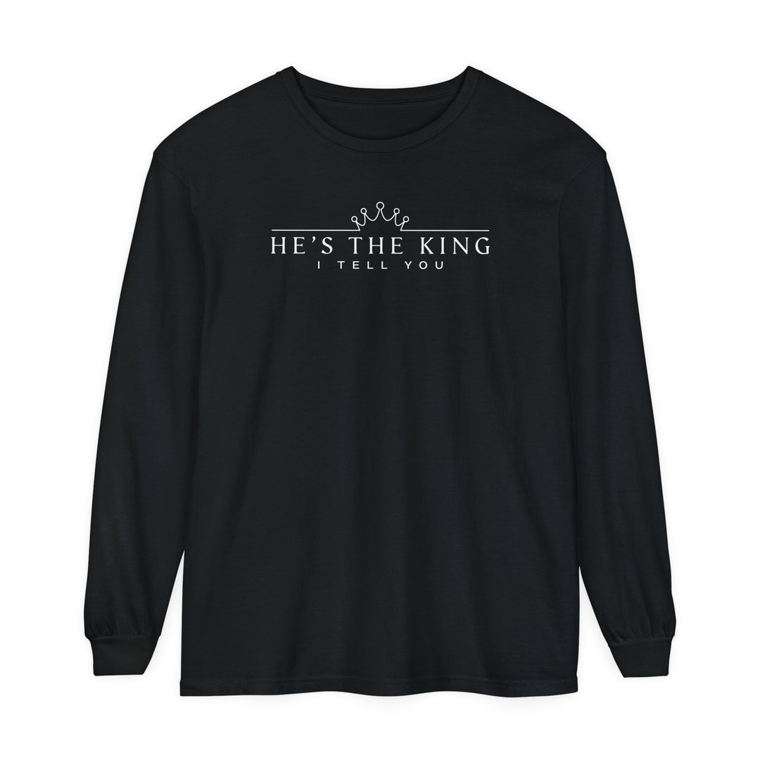 He's The King Long Sleeve Shirt Long-sleeve Black S 