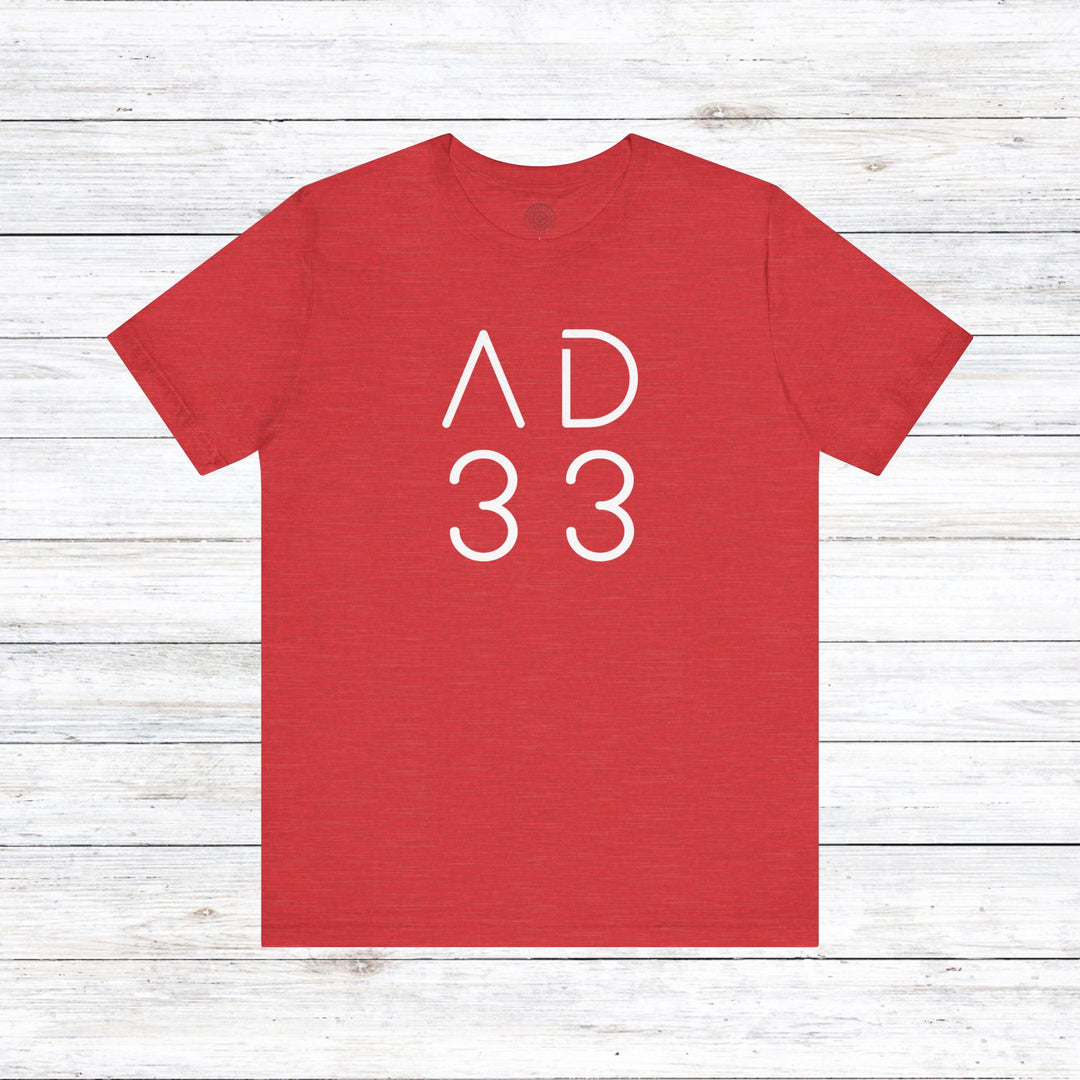 AD 33 Unisex T-Shirt T-Shirt Heather Red S 