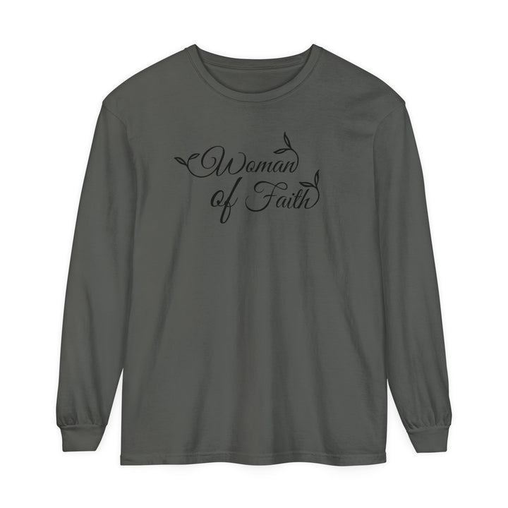 Woman of Faith Long Sleeve Shirt Long-sleeve Pepper S 