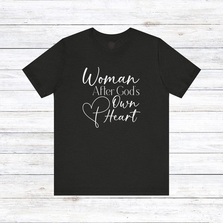 Woman After God's Own Heart Unisex T-Shirt T-Shirt Black Heather S 