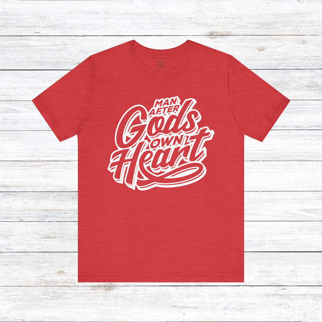 Man After God's Own Heart Unisex T-Shirt T-Shirt Heather Red S 