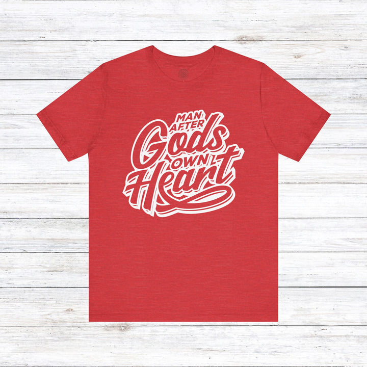 Man After God's Own Heart Unisex T-Shirt T-Shirt Heather Red S 