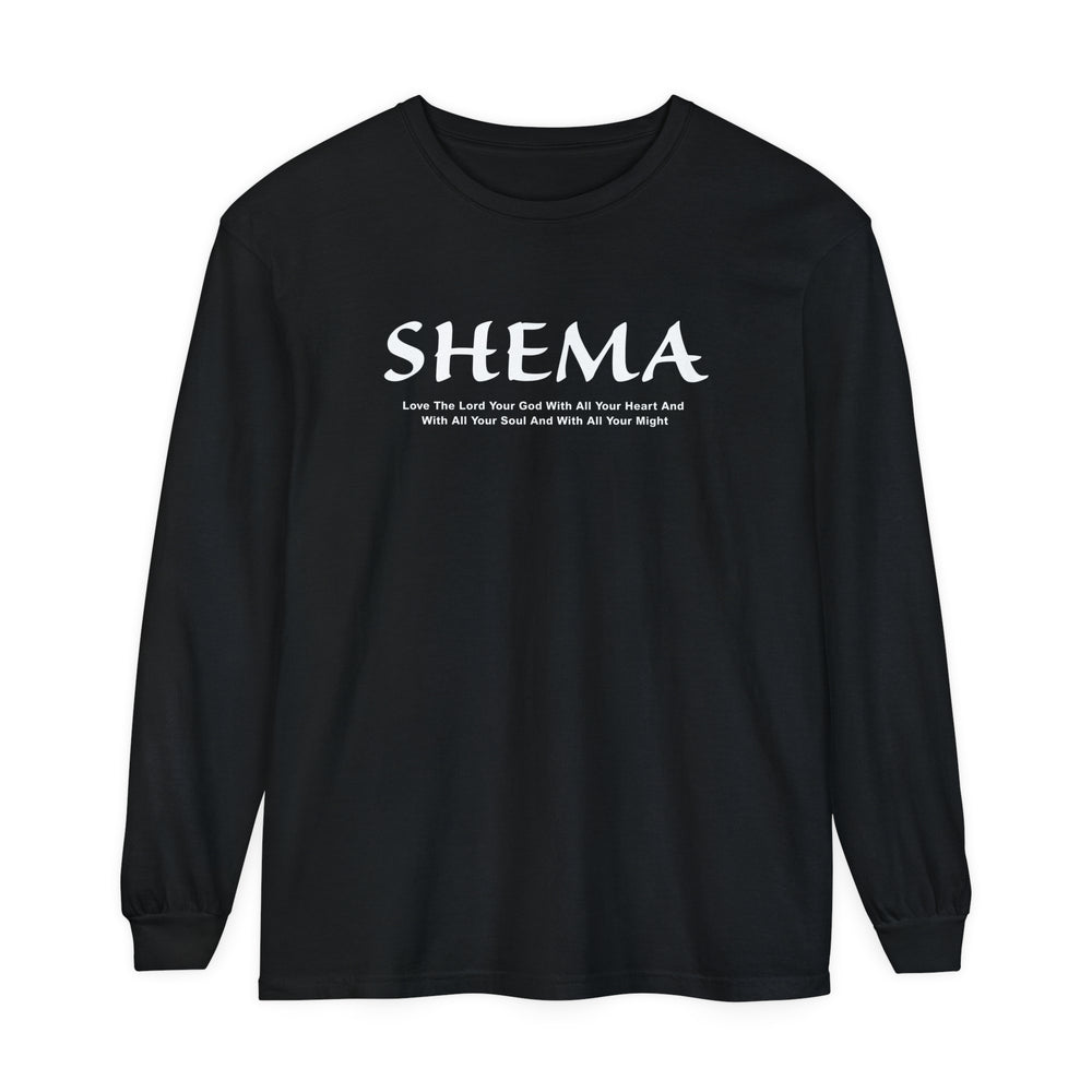 Shema Love The Lord Long Sleeve Shirt Long-sleeve Black S 