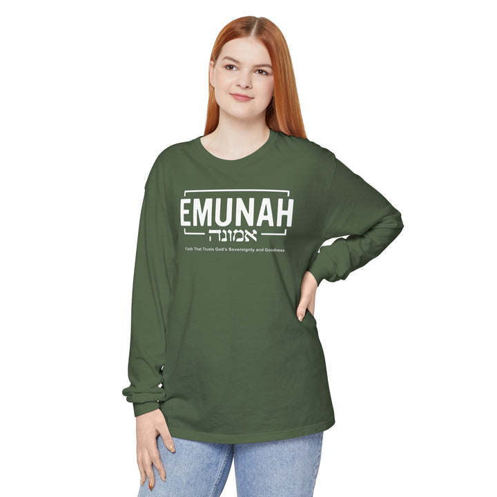 Emunah Faith That Trusts Long Sleeve Shirt Long-sleeve Hemp S 