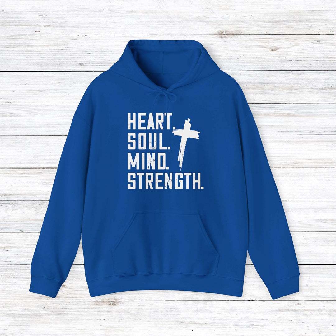 Heart Soul Mind Strength Cross Hoodie Hoodie Royal S 