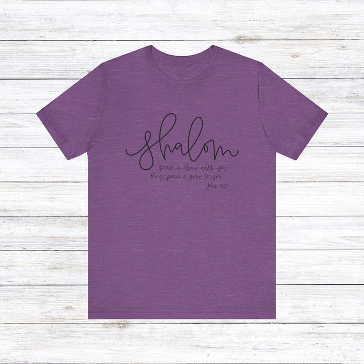 Shalom Peace Unisex T-Shirt T-Shirt Heather Team Purple S 