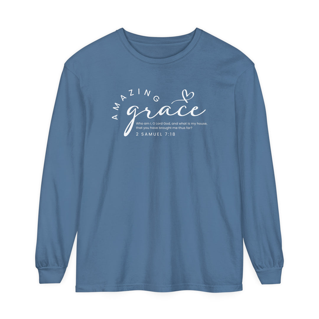 Amazing Grace Heart Long Sleeve Shirt Long-sleeve Blue Jean S 