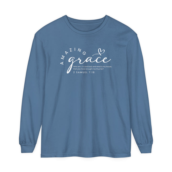 Amazing Grace Heart Long Sleeve Shirt Long-sleeve Blue Jean S 