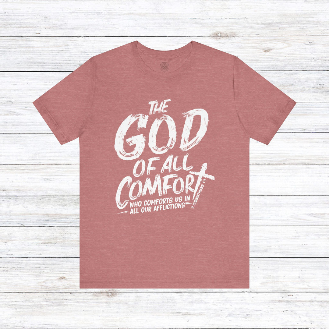 God of All Comfort Unisex T-Shirt T-Shirt Heather Mauve S 