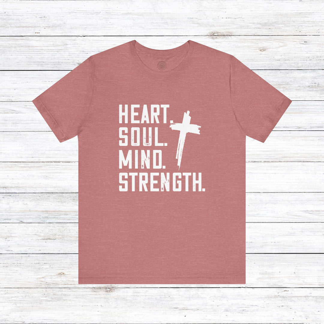 Shema Heart Soul Mind Strength Unisex T-Shirt T-Shirt Heather Mauve S 