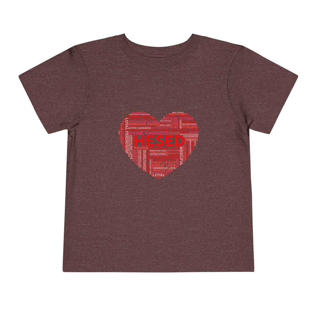 Hesed Heart Cloud Toddler Tee Kids clothes Heather Maroon 2T 