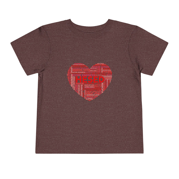 Hesed Heart Cloud Toddler Tee Kids clothes Heather Maroon 2T 