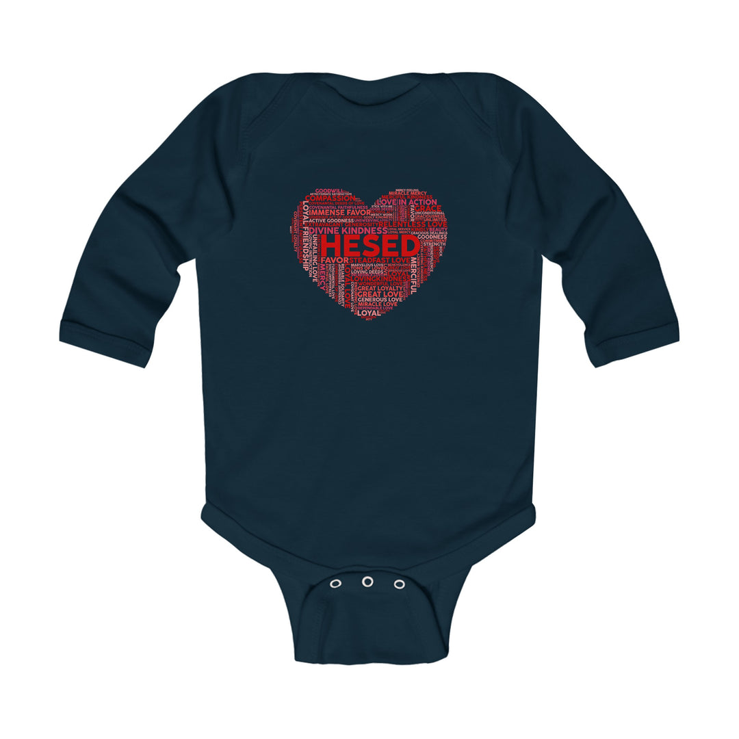 Hesed Heart Cloud Infant Long Sleeve Bodysuit Kids clothes Navy NB (0-3M) 