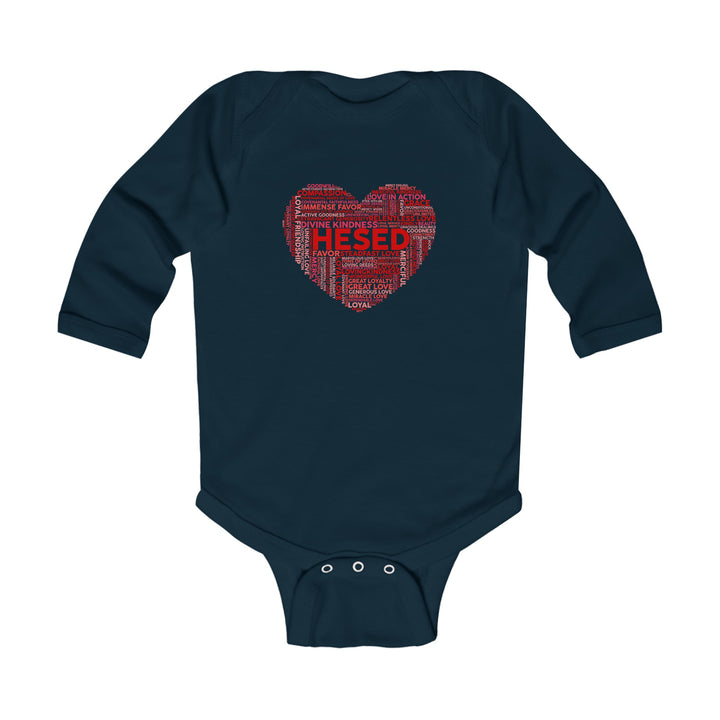 Hesed Heart Cloud Infant Long Sleeve Bodysuit Kids clothes Navy NB (0-3M) 