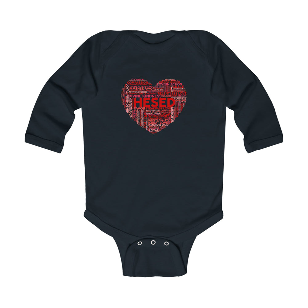 Hesed Heart Cloud Infant Long Sleeve Bodysuit Kids clothes Black NB (0-3M) 