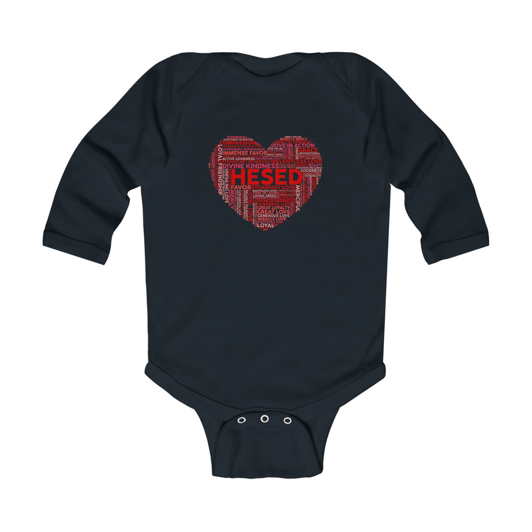 Hesed Heart Cloud Infant Long Sleeve Bodysuit Kids clothes Black NB (0-3M) 