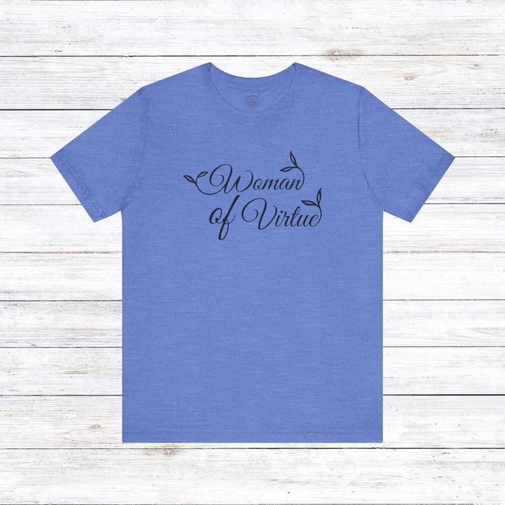 Woman of Virtue Unisex T-Shirt T-Shirt Heather Columbia Blue S 