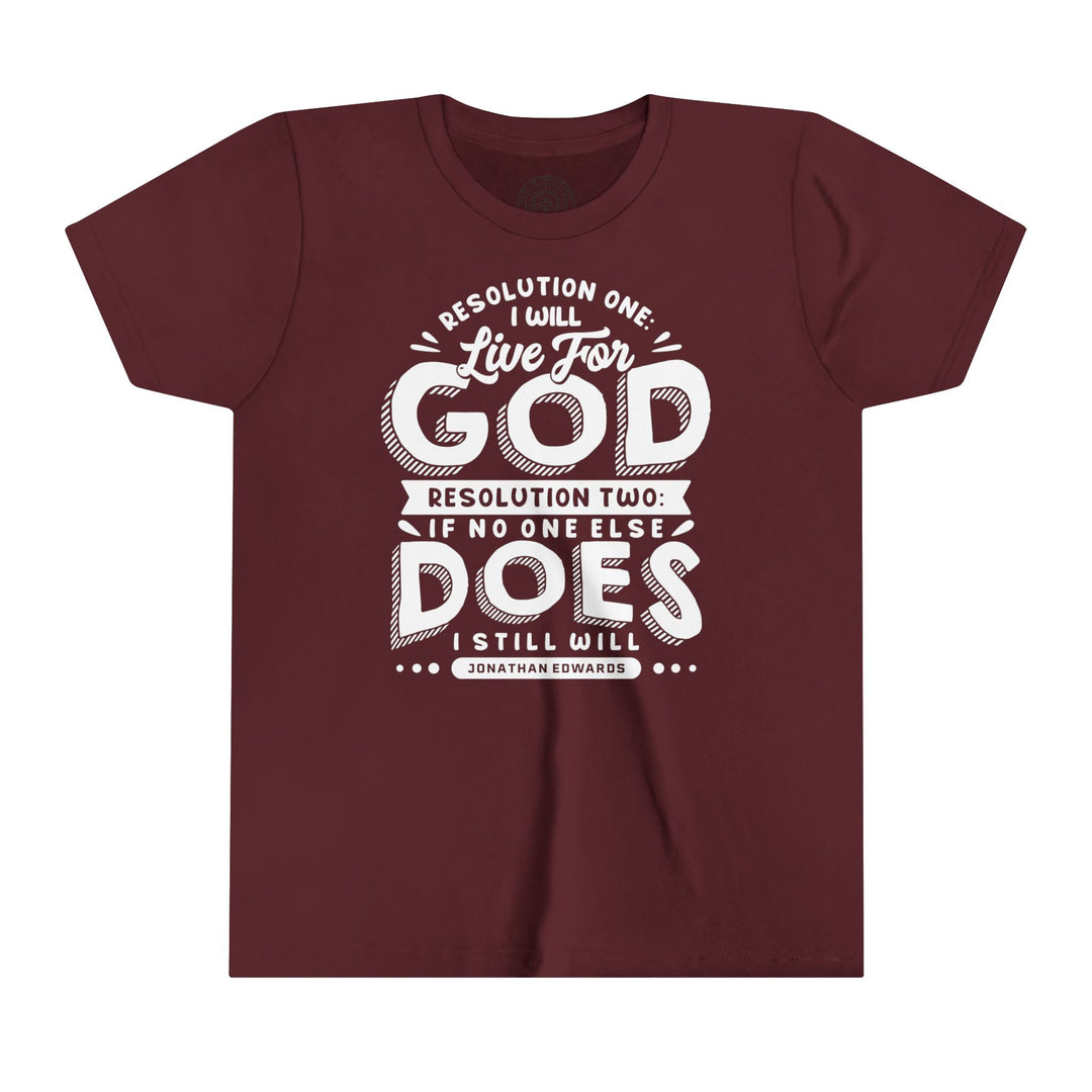 Live For God Youth T-shirt Kids clothes Maroon S 