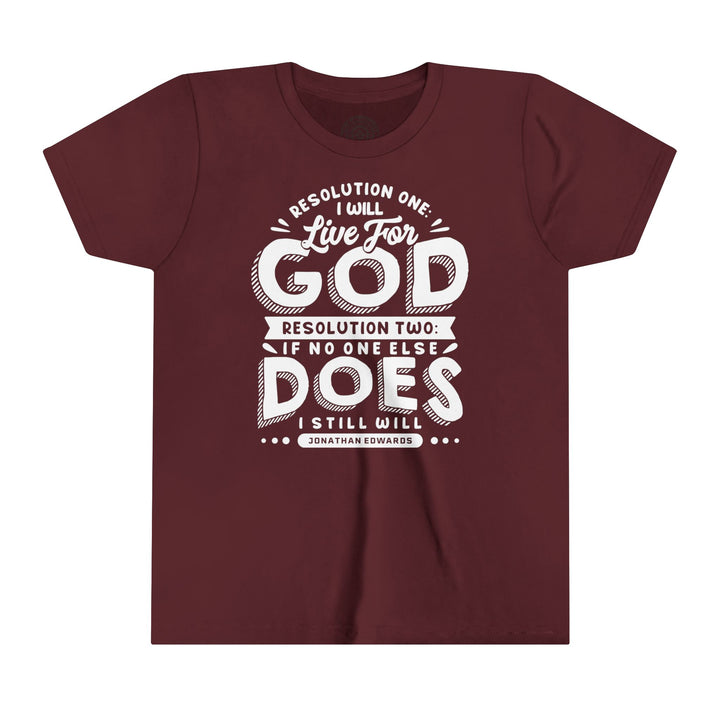 Live For God Youth T-shirt Kids clothes Maroon S 