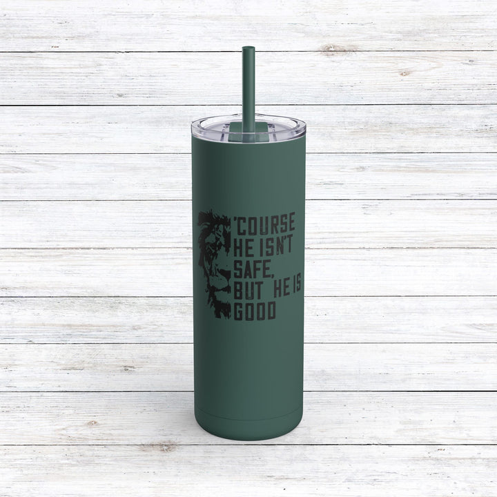 Christian Tumbler 'Course He Isn't Safe Mug Deep Teal 20oz Matte