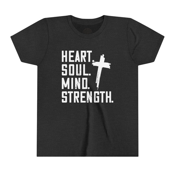 Heart Soul Mind Strength Youth T-shirt Kids clothes Dark Grey Heather S 