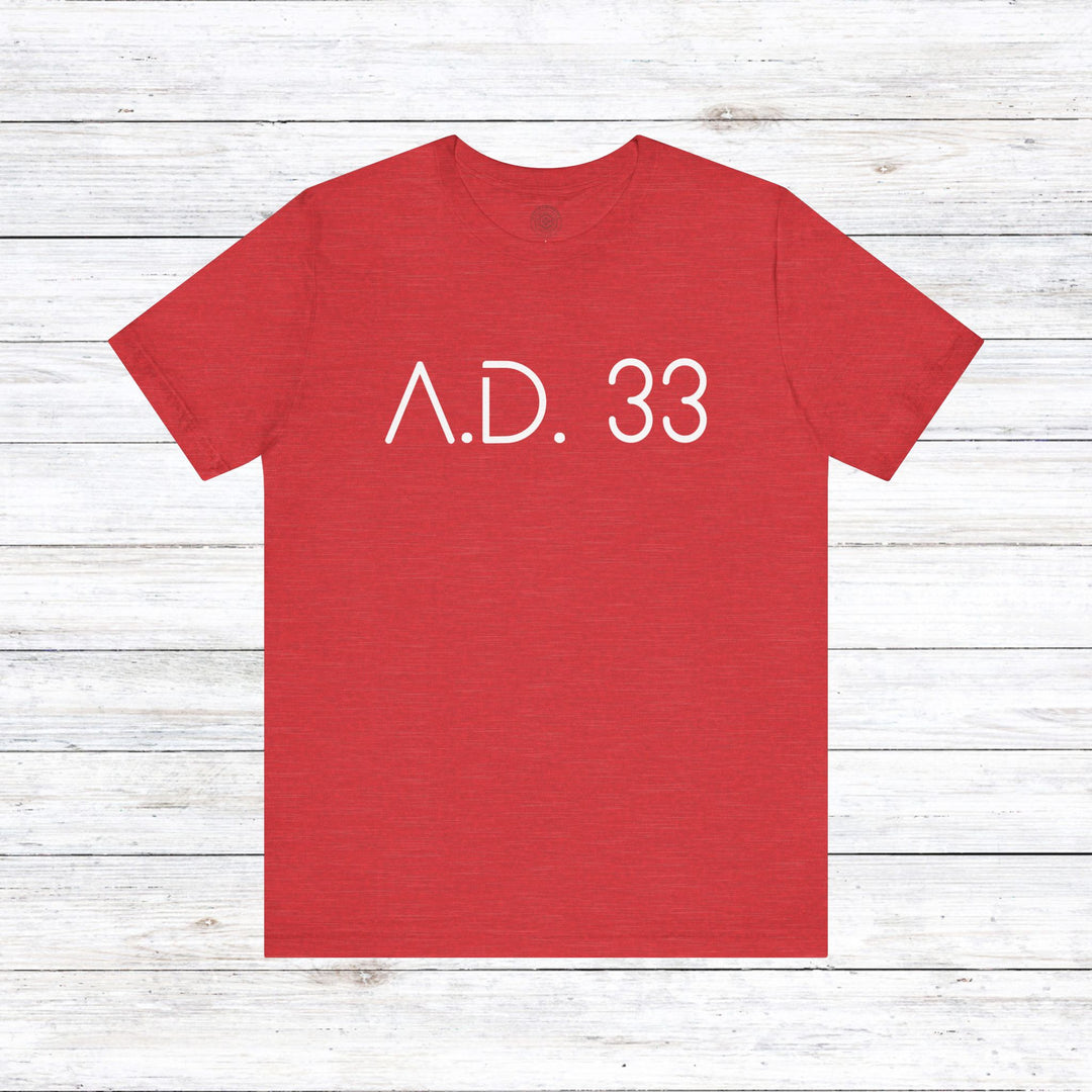 AD 33 Unisex T-Shirt T-Shirt Heather Red S 