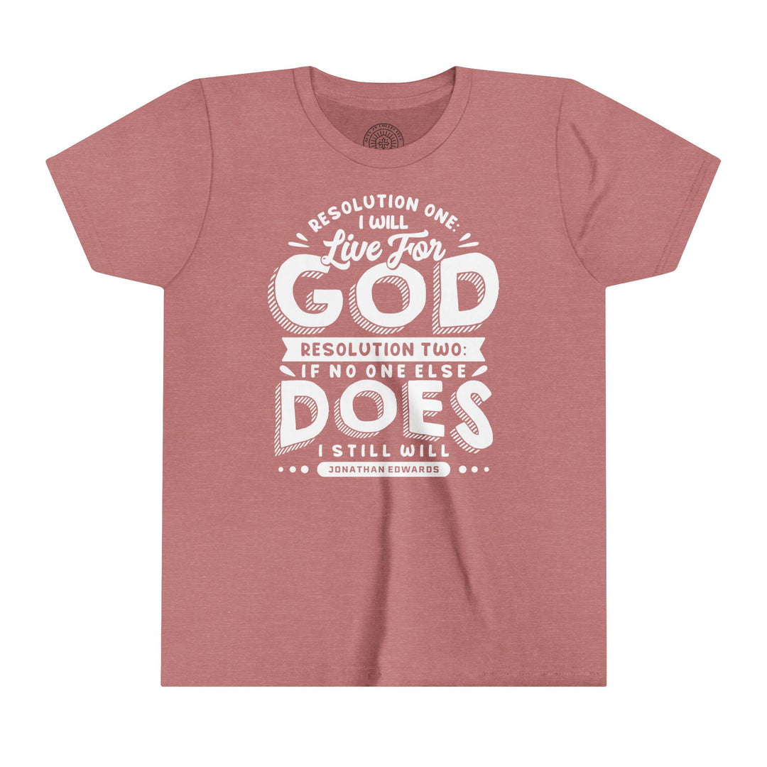 Live For God Youth T-shirt Kids clothes Heather Mauve S 