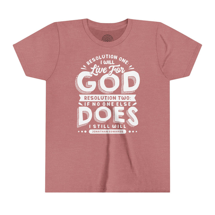 Live For God Youth T-shirt Kids clothes Heather Mauve S 